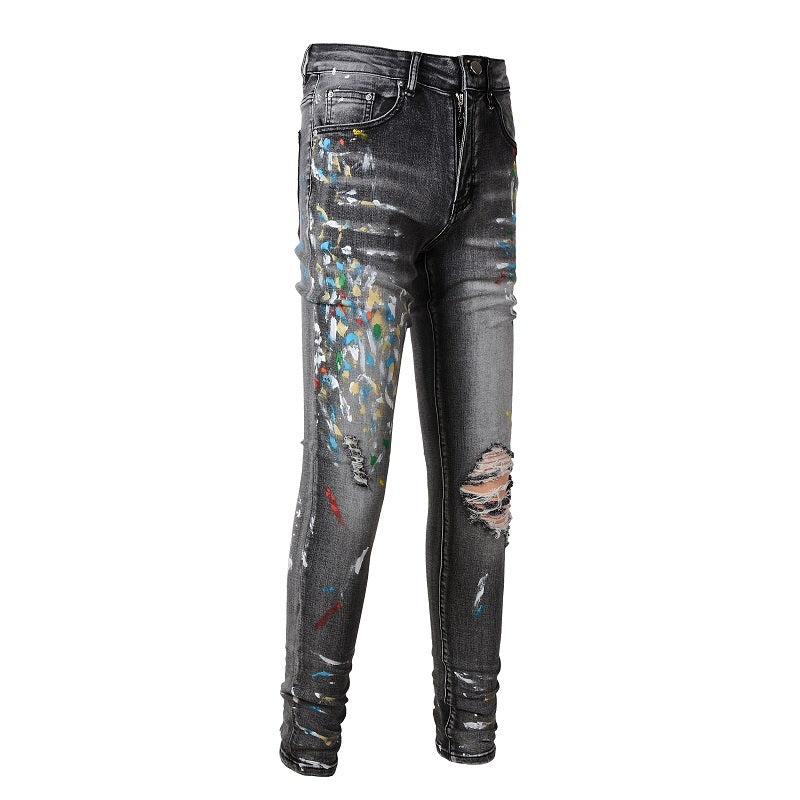 Retro Slim Fit Stretch Denim Jeans für Herren
