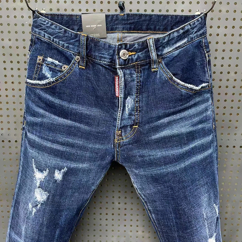 Urban Splash Herren Slim-Fit Patch Stretch DSQ Jeans