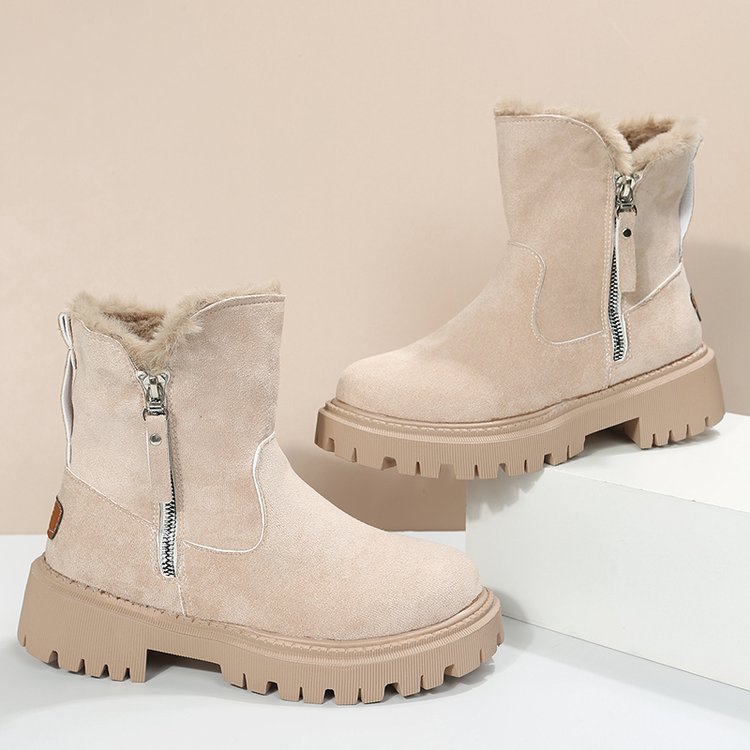 Damen Faltbare Schneestiefel mit Plüschfutter