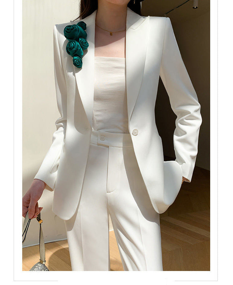 Weißer Anzug Obermantel - Eleganter Anzug für Damen