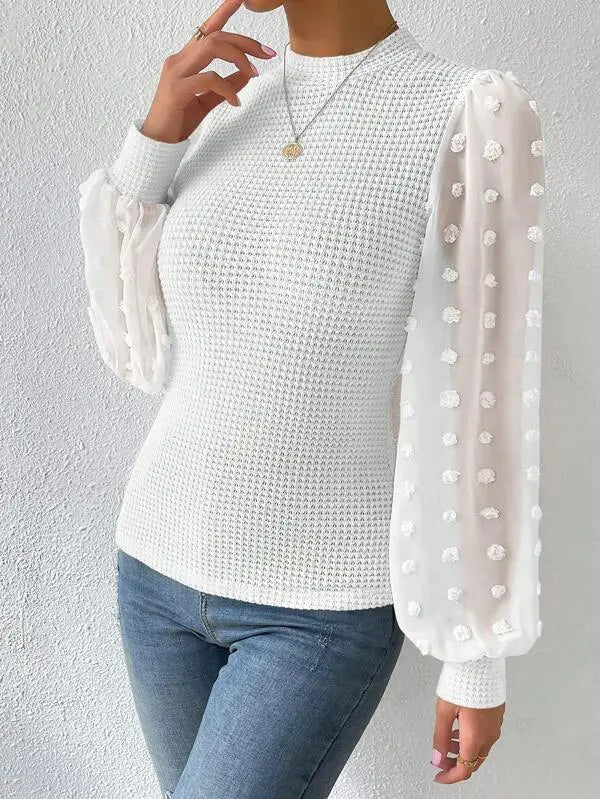 Damen-Strickwaren mit Rundhalsausschnitt Langen Ärmeln