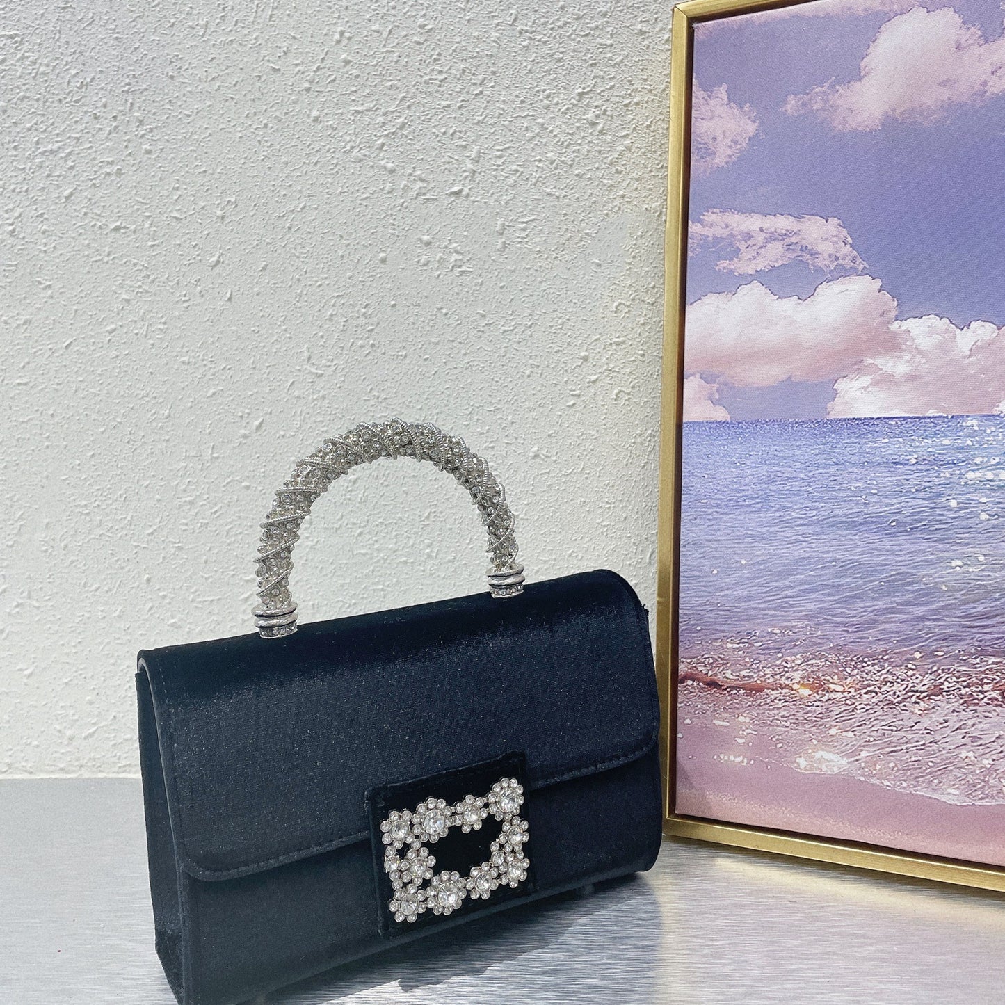 Retro Strass Blumen Tasche