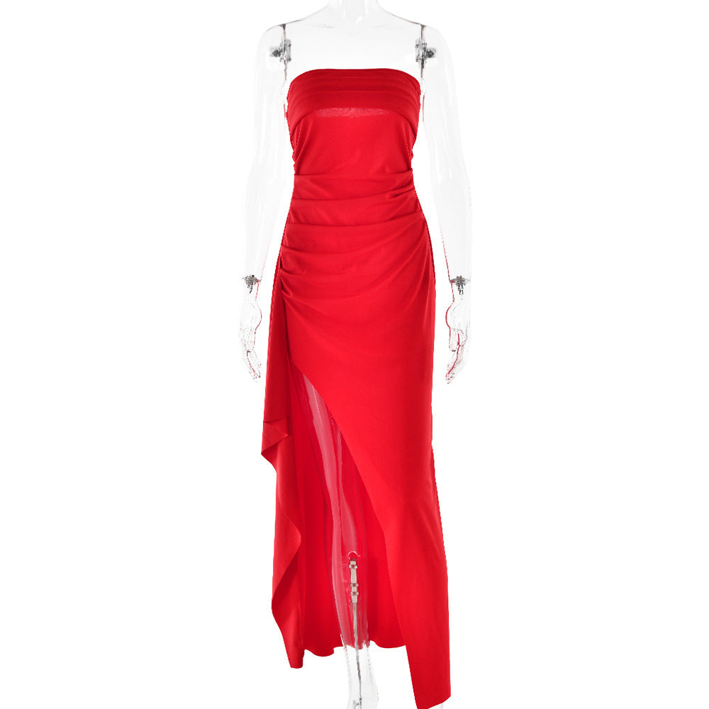 Elegantes Abendkleid mit Off-Shoulder-Tube-Top und Rückenausschnitt