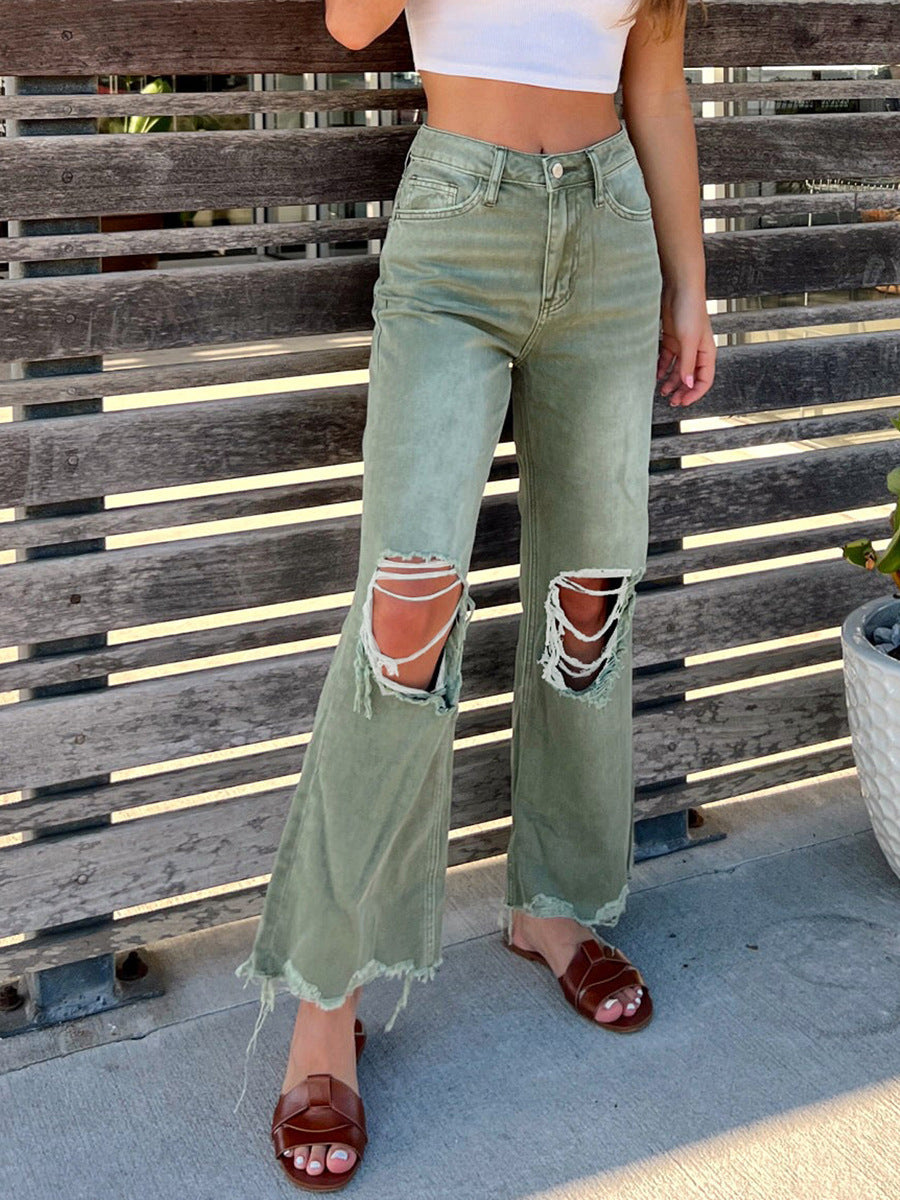 Rissige Lockere Damenjeans