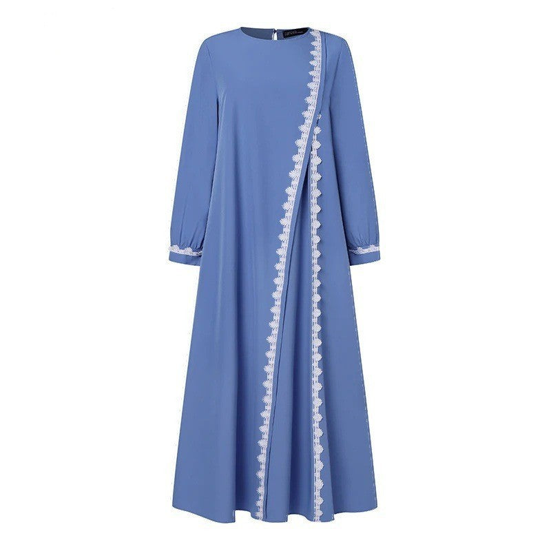 Modisches Langarm-Spitzenhäkelweste Damen Frühlings-Freizeitkleid