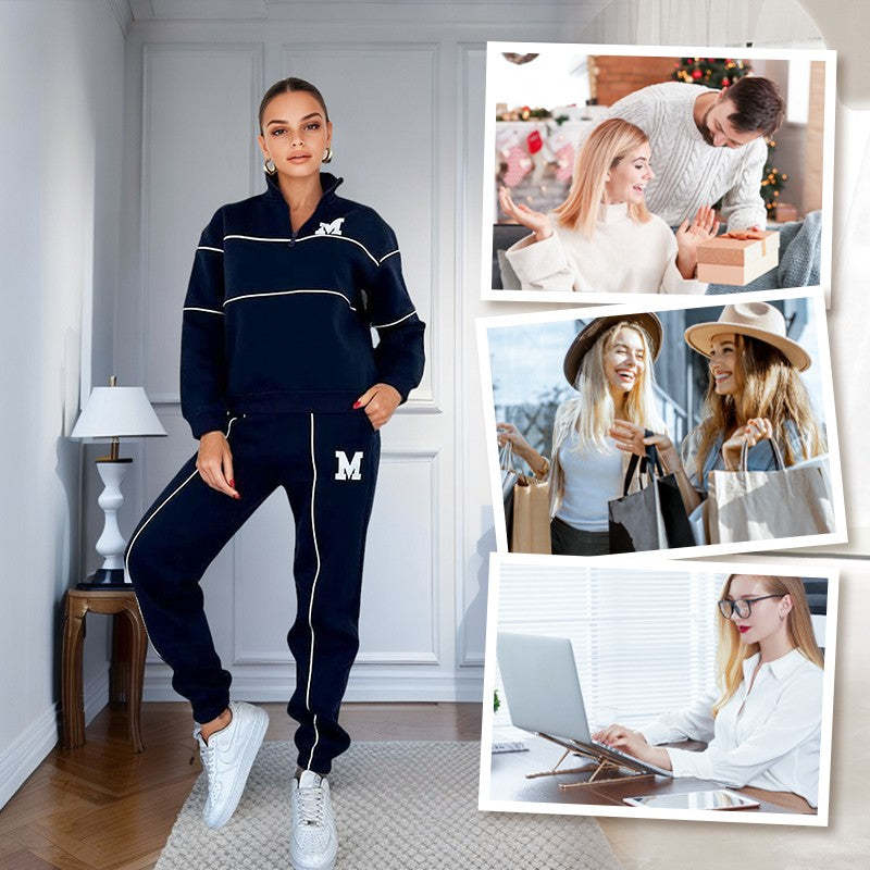 Damen 2-teiliges Lounge-Set mit Pullover und Sweatpants - FashionGlam