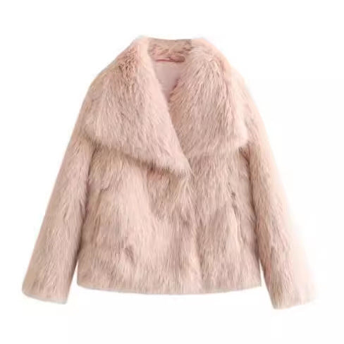 Damen Toka Fox Imitationspelz Mantel