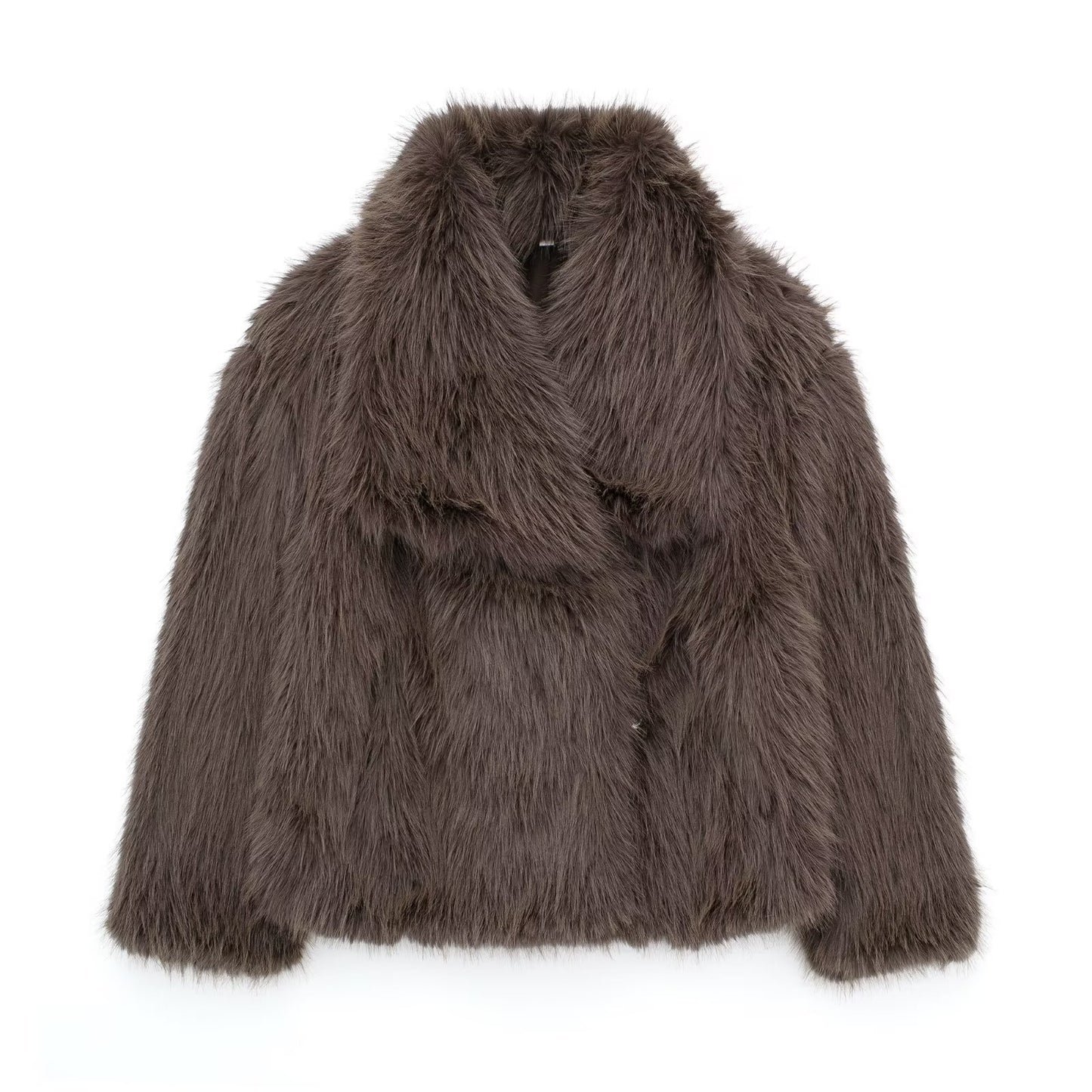 Damen Toka Fox Imitationspelz Mantel