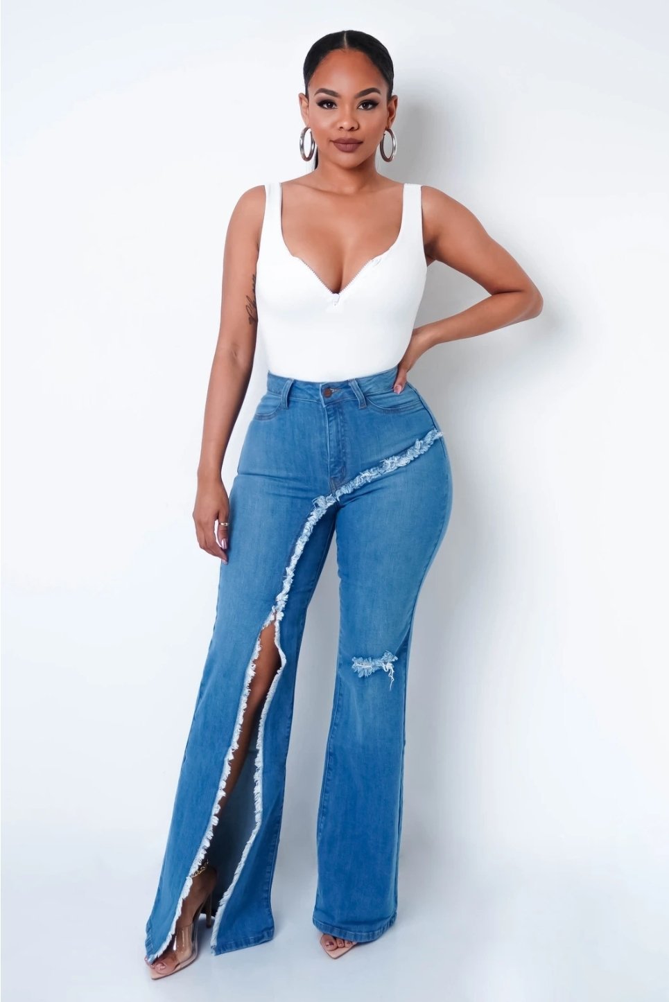 Neue Stil Ausgestellte Jeans für Frauen