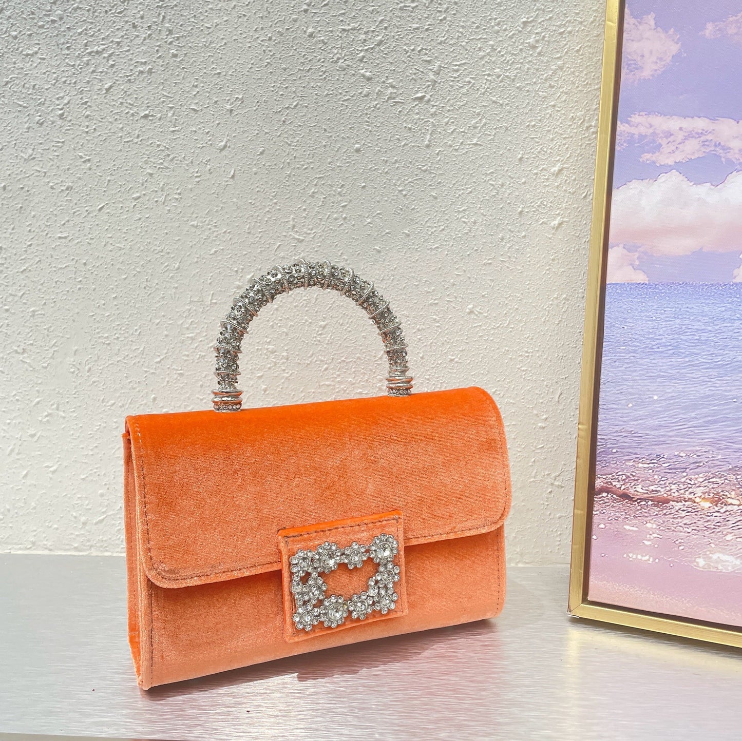 Retro Strass Blumen Tasche