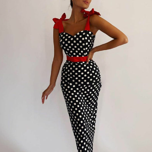 Farbkontrast-Patchwork-Kleid für Frauen