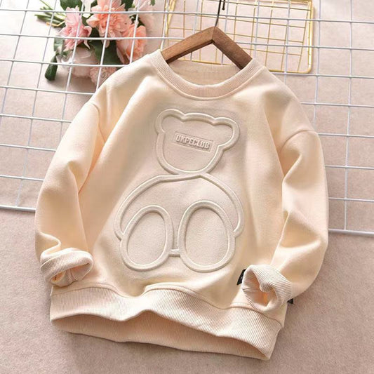 Kinder Langarm T-Shirt mit Bodenbildung und Samt