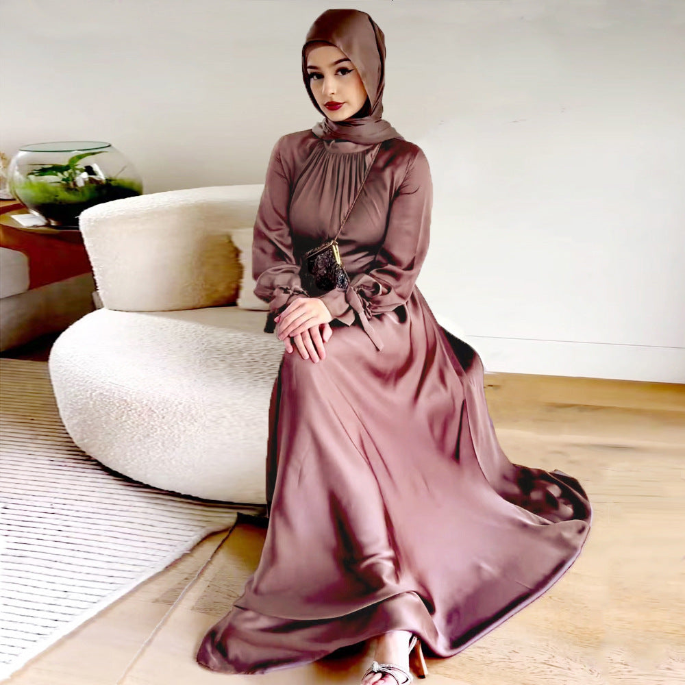 Frauen Elegant Satin Gebundenes Kleid