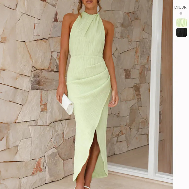 Damen High-End Halter Langkleid mit schlanker Passform"