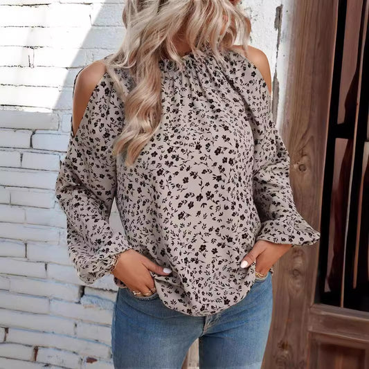 Damen Blumenmuster Chiffon Trägerloses Hemd
