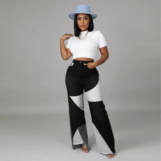 Sommerneue Damenjeans mit Patchwork