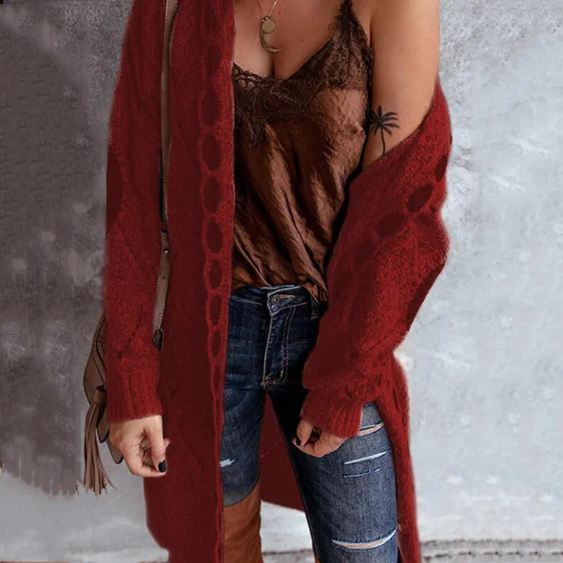 Langarm-Strickjacke