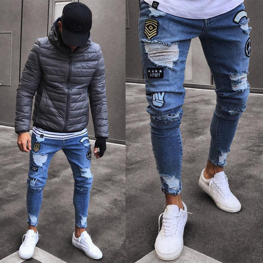 Zerrissene Denim Hosen Männer