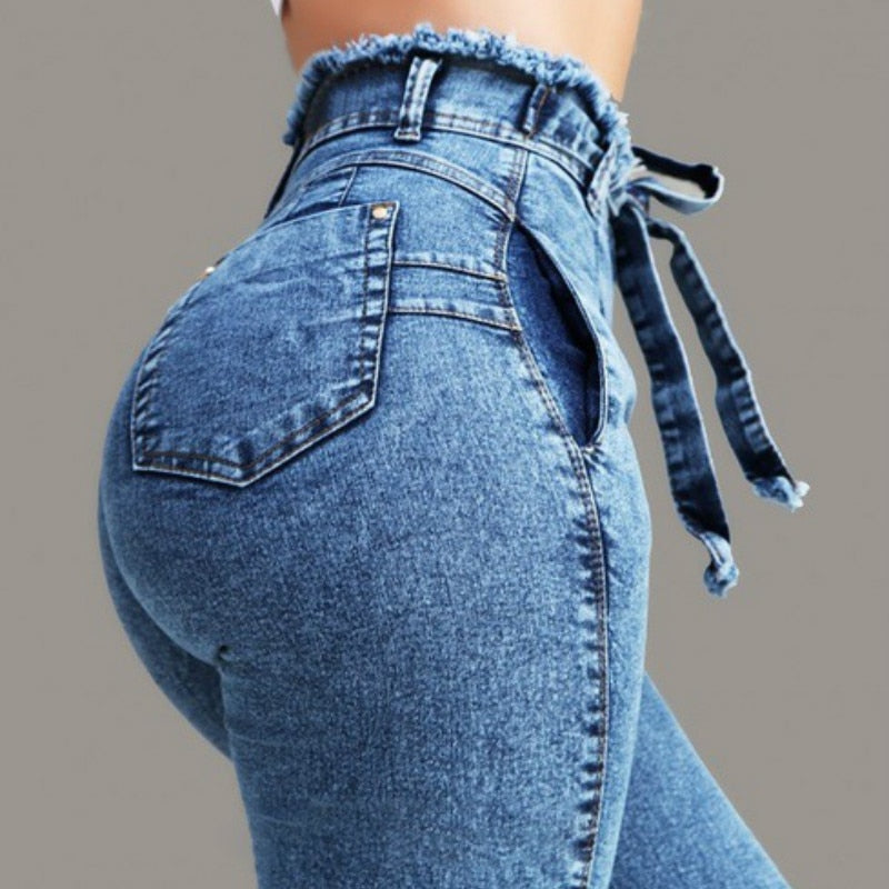 Fringen-Denimhose