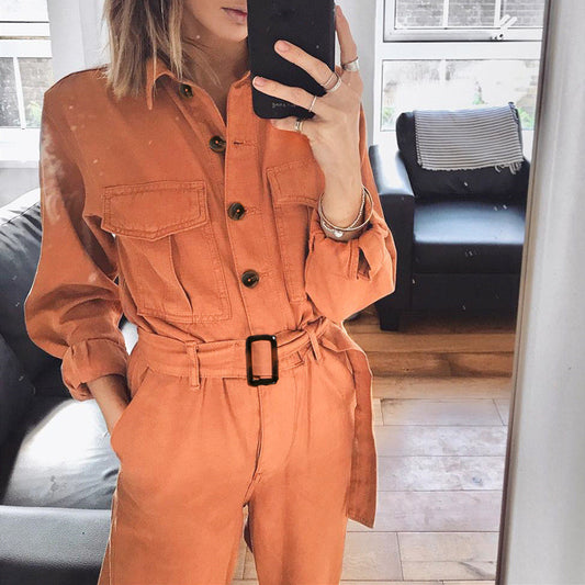 Oranger Jumpsuit - Strahlende Eleganz