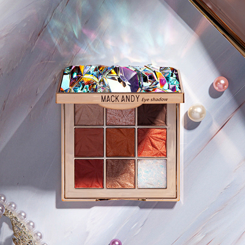 Perlen-Glitzer Wasserdichte Lidschattenpalette mit Neun Farben