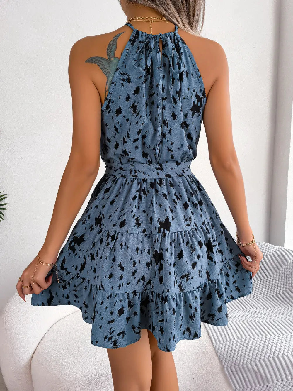 Leopardenmuster Chiffon A-Linien-Rock