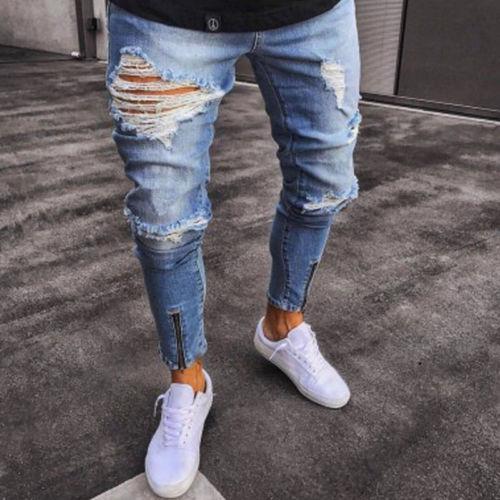 Stretchige Zerrissene Jeans