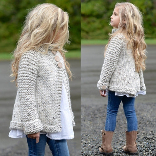Mädchen Strick-Cardigan mit Kaninchenhaar-Anteil - FashionGlam
