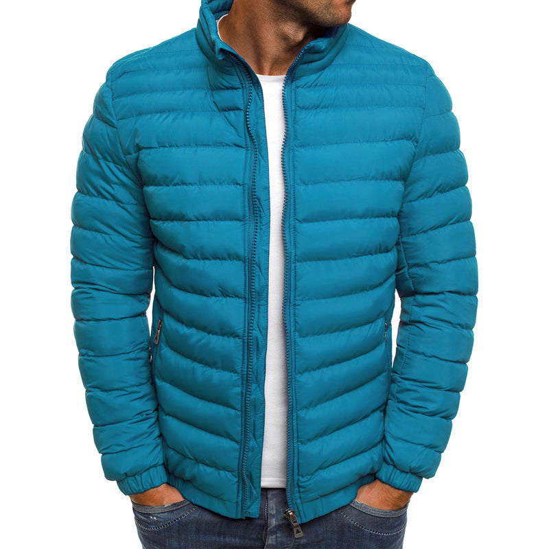 Stehkragen-Jacke für Herren – Einfarbig, Winter