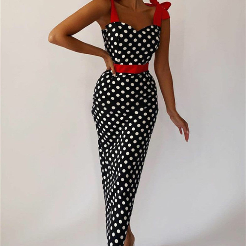 Farbkontrast-Patchwork-Kleid für Frauen