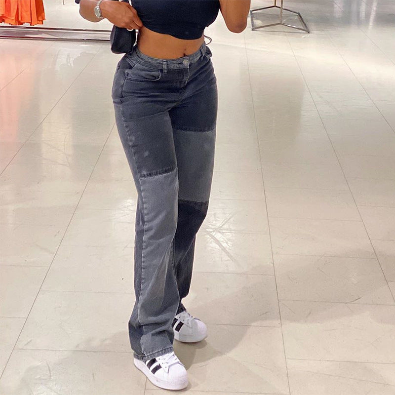 Streetstyle Jeans für Damen: Kontrastnähte in Grau und Schwarz