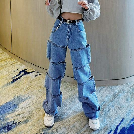 Zerrissene Jeans für Frauen mit Nischen-Design