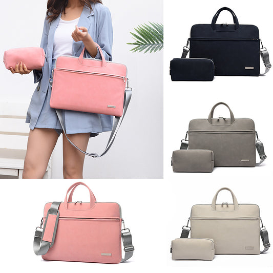 Damen PU-Leder Laptop Tragetasche Stilvolle Notebook-Tasche für Frauen