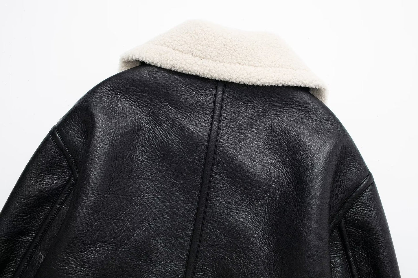 Brauner Damen Casual Pelz Doppelseitiger Kurzmantel