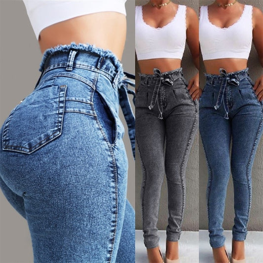 Fringen-Denimhose