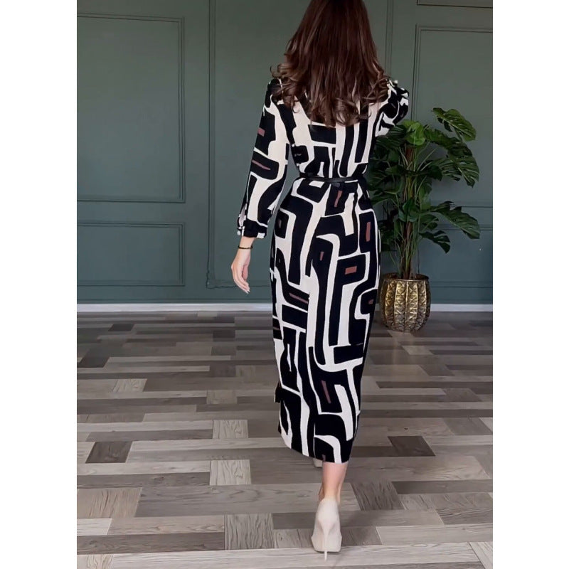 Modisches Druckkleid für elegante und anmutige Damen