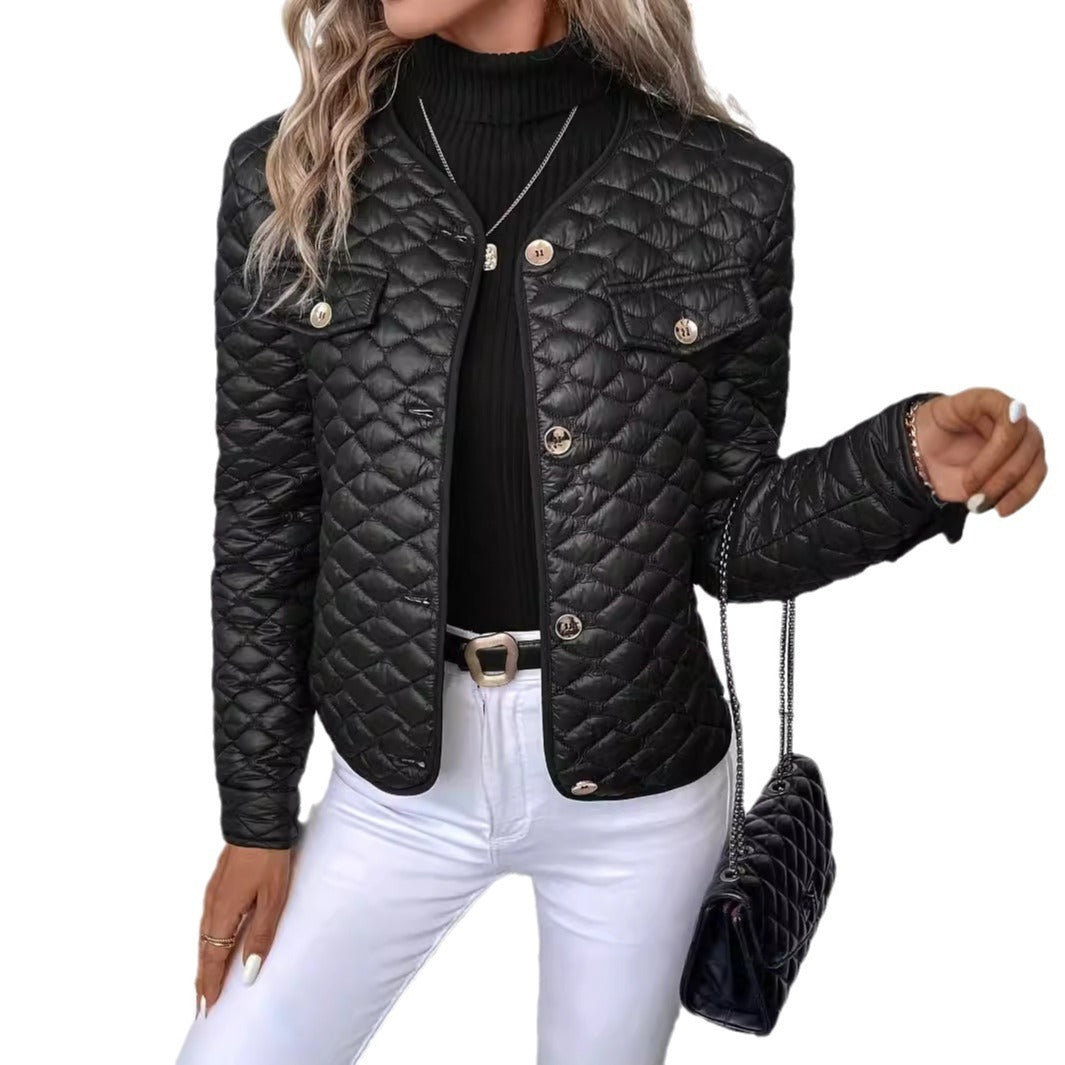 Damen Kleidung Schwarzer, Warm gepolsterter Mantel