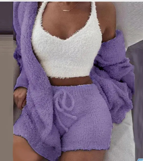Damen Plüsch Hauskleidung
