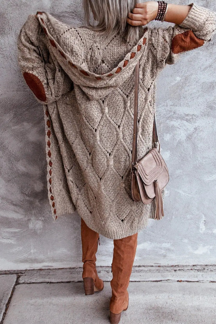 Langarm-Strickjacke