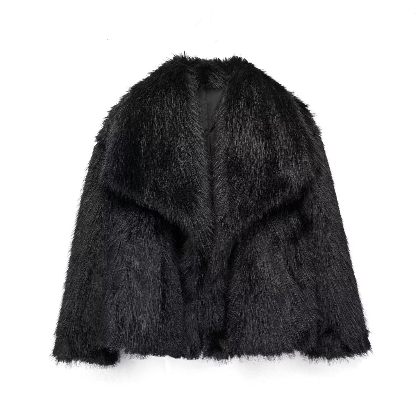 Damen Toka Fox Imitationspelz Mantel