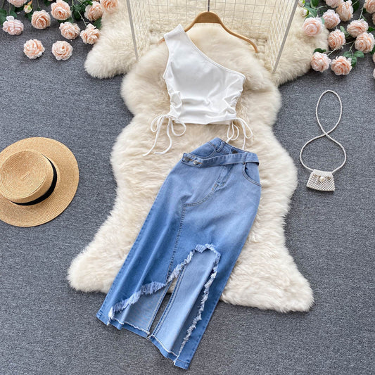 Denim Crossbody Set