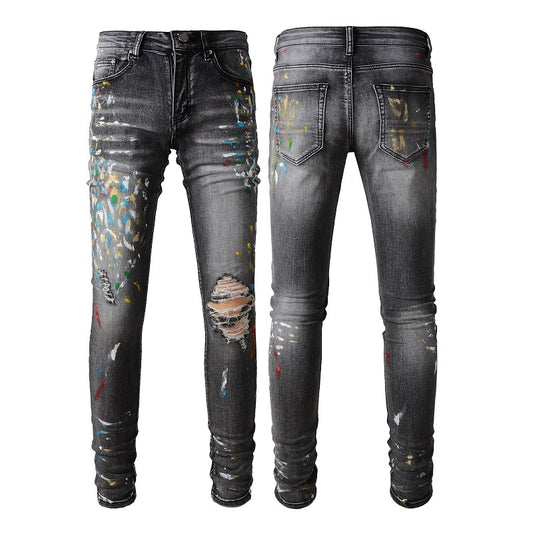 Retro Slim Fit Stretch Denim Jeans für Herren