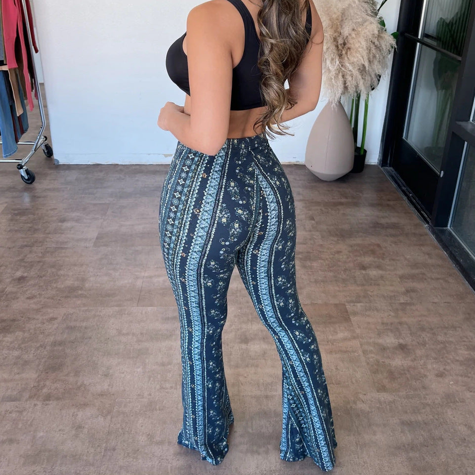 Elastische Femme Fatale Leggings - Verführerischer Print für schlanke Silhouetten