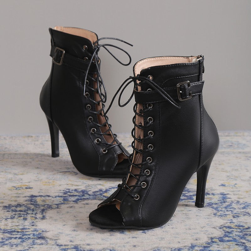 Stilvolle Schwarz PU Schuhe mit Fischmaul-Design – Komfort &amp; Eleganz