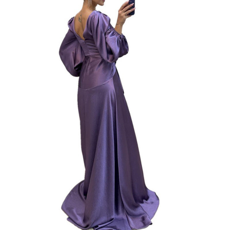 Einfarbiges Damenmode-Kleid