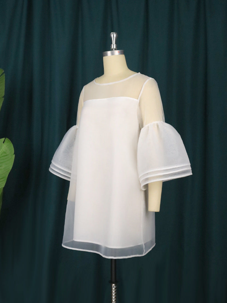 Süßes Netzkleid für trendige Damenbekleidung