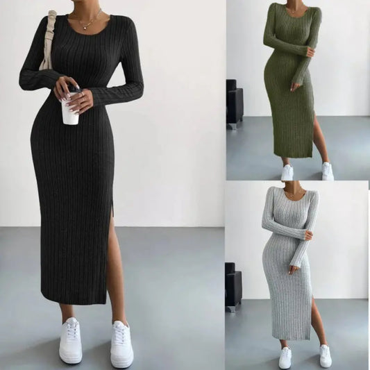 Gestricktes Langes Damenkleid