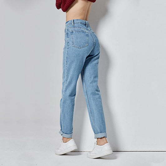 Vintage Denim Haremshose mit hoher Taille