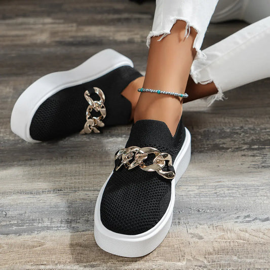 Ketten-Flachschuhe für Damen - Atmungsaktive Mesh-Schuhe