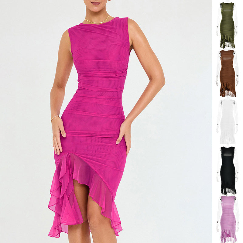 Sommerliches ärmelloses Partykleid für Damen